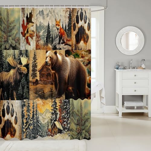Rustic shammy curtains with unique wild animal design