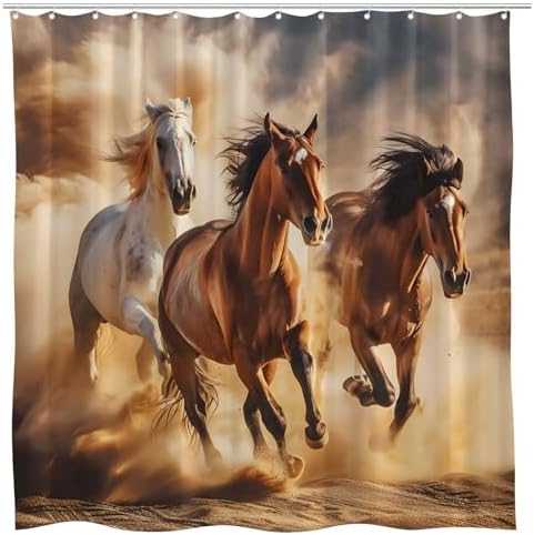 Western Themes Stallion Horse Shower Curtain