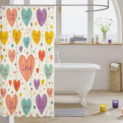 Valentines Day Kids Bath Curtain Set