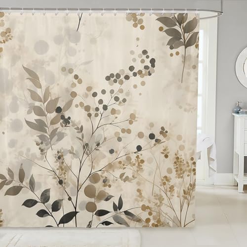Feelyou Boho Bath Curtains Groovy Flower Set for Boys Girls Teens