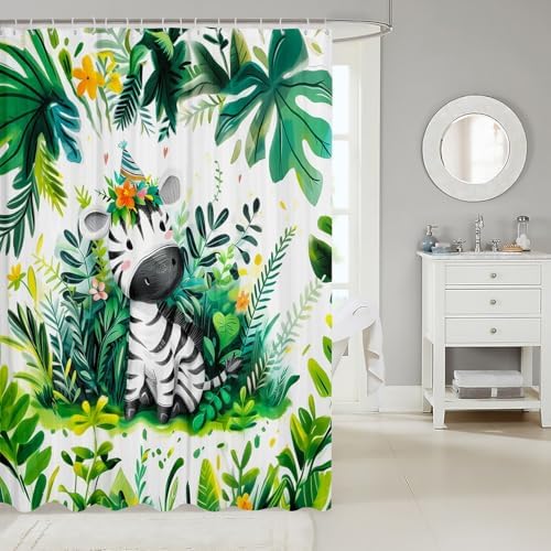 Feelyou Zebra Bath Curtain 72x78 Set