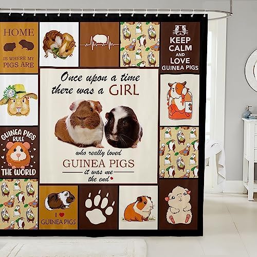 Manfei Cute Guinea Pig Shower Curtain Set
