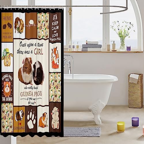 Manfei Cute Guinea Pig Shower Curtain Set