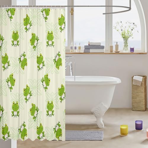 Feelyou Green Frog 72x78-inch bathroom shower curtain waterproof