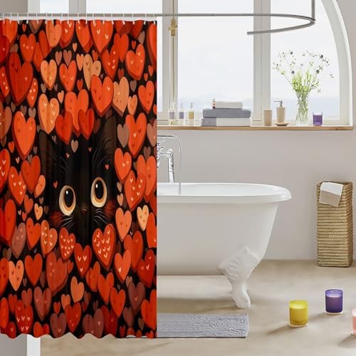 Super Fun 72x72 Bath Curtain Happy Love Day for Kids Unique Design