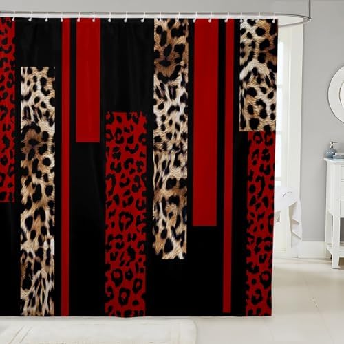 Manfei Leopard Print Shower Curtains