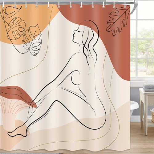 Boho Mid Century Modern 72x72 inch Contemporary Design Shower Curtain Set