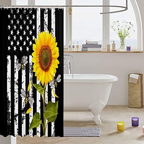 Manfei American Flag Patriotic Kids Shower Curtains