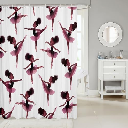 Unique Ballet Bath Curtain Black Bathroom Decor Aesthetic Kids AdultsJustin