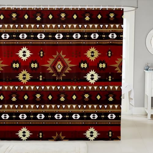 Boho Kitchen Kids Western Bath Curtain Set 72 x 84 Waterproof Design