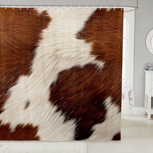 Feelyou 72x72 Cow Print shower curtain Eco-Friendly and Durable for Kids