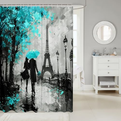 Eiffel Tower Bath Curtain Set for everyday Use
