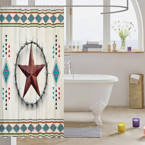 Boho Texas Star 72x84 Shower Curtain Set