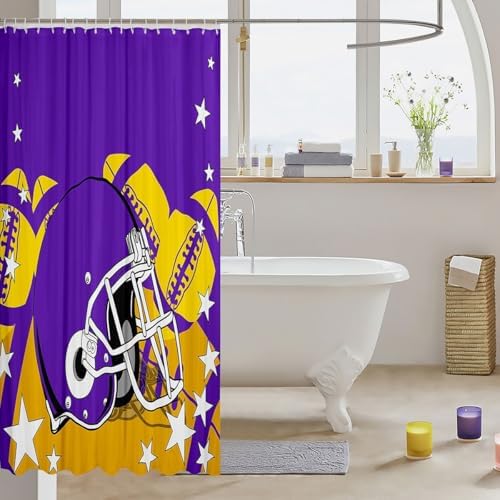 Erosebird American Football Bath Shower Curtain Set 72 x 72