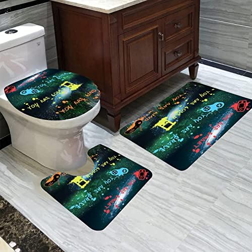 ALEXEX 4 PCS Star Outer Space Kids Shower Curtain Set