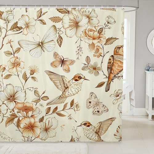 SurpriseAGE Boys Girls Hummingbird tropical shower curtain