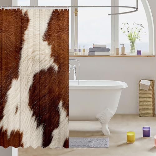 Feelyou 72x72 Cow Print shower curtain Eco-Friendly and Durable for Kids