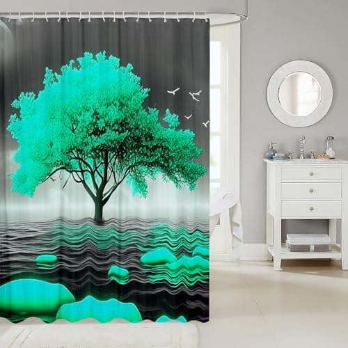Feelyou Green Tree Bath Curtain