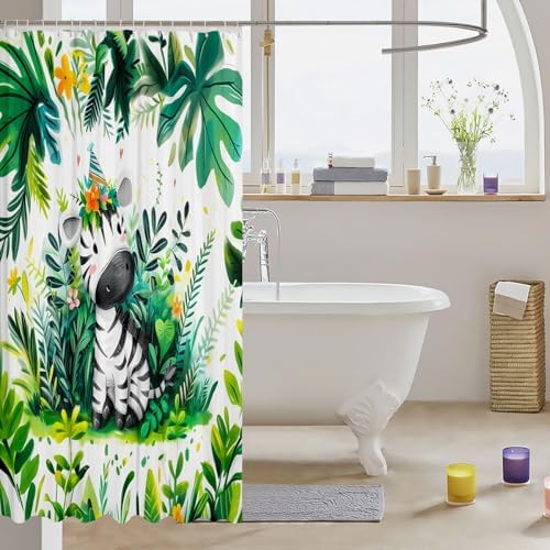 Feelyou Zebra Bath Curtain 72x78 Set