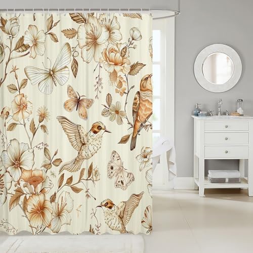 SurpriseAGE Boys Girls Hummingbird tropical shower curtain