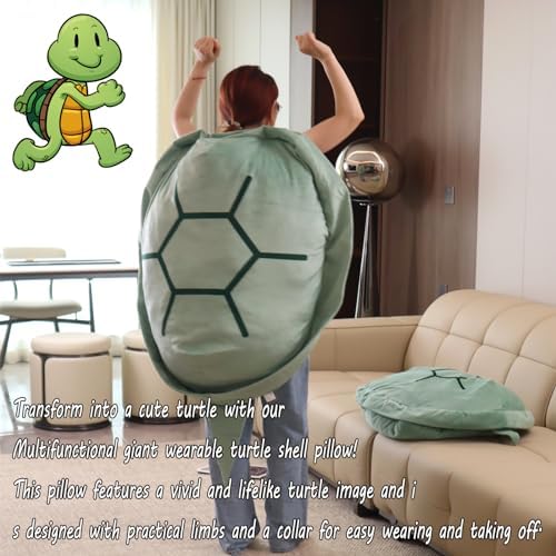 Wearable Turtle-shell Plush Pillow for Adults