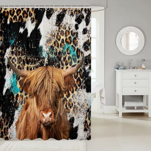 Manfei Highland Cattle Kids Shower Curtains