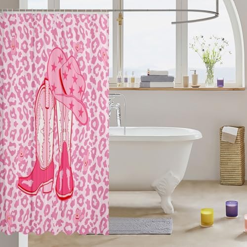 Manfei 3D Leopard Washable Shower Curtain Set for Kids waterproof bathroom curtain
