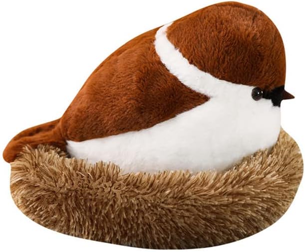 Sparrow Plush Doll with Birds Nest