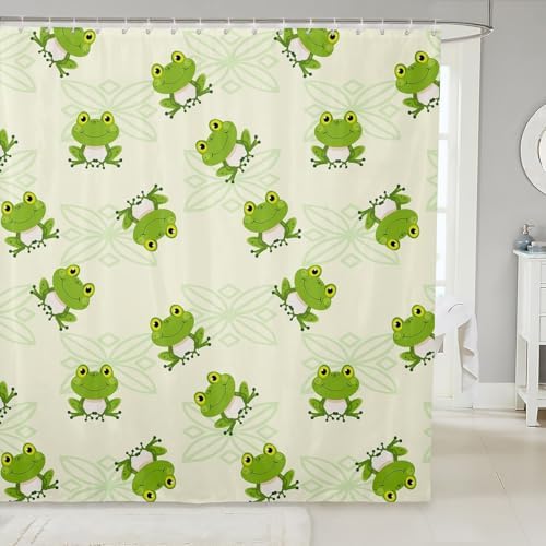 Feelyou Green Frog 72x78-inch bathroom shower curtain waterproof