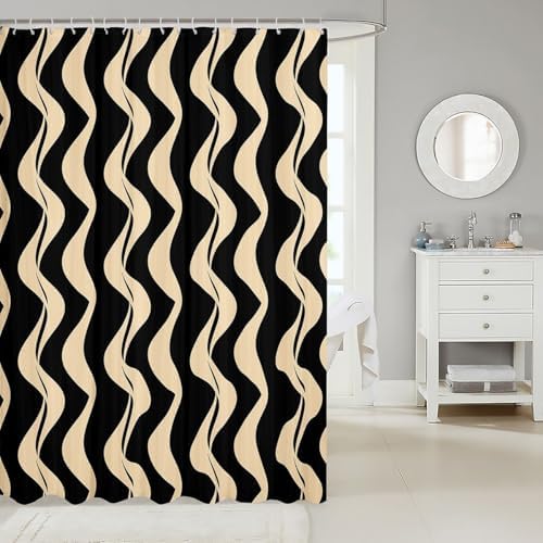 jejeloiu Geometric Bath Curtain
