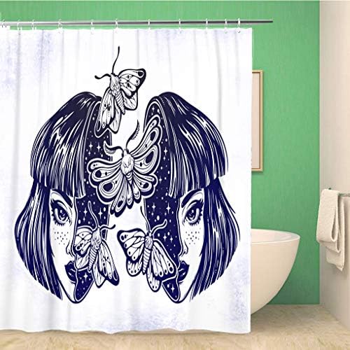 Rouihot Surreal Human Hook Loop Shower Curtain Set