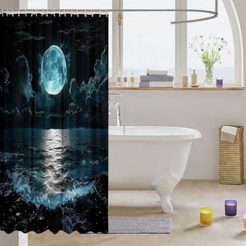 Shower Curtain Kids Moon Design 72x72