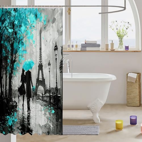 Eiffel Tower Bath Curtain Set for everyday Use