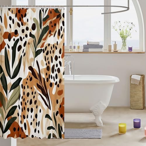 Feelyou Leopard Shower Curtains 72x72 Waterproof
