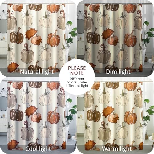 TPHIHPT Autumn Maple Leaves Pumpkins 62x72-inch Bath Set