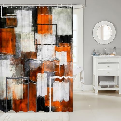 Elegant Geometric Design 72x84 Inch Waterproof Shower Curtain