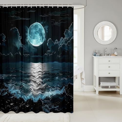 Shower Curtain Kids Moon Design 72x72