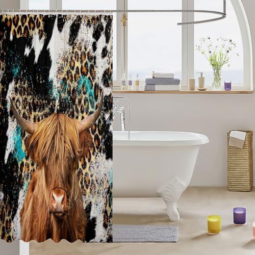 Manfei Highland Cattle Kids Shower Curtains