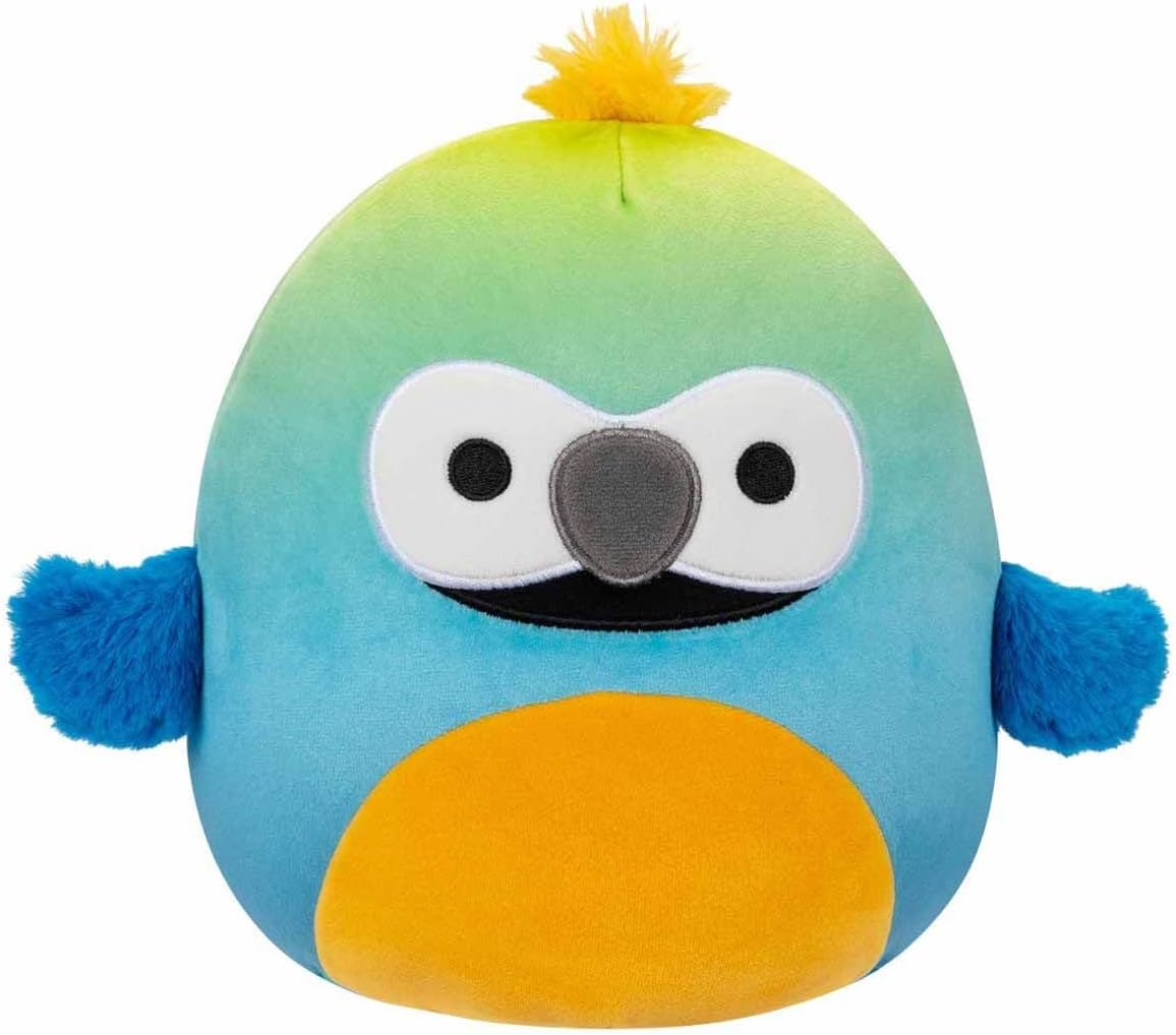 Squishmallows 75-inch Plush Macaw Parrot with a Realistic Branch Design