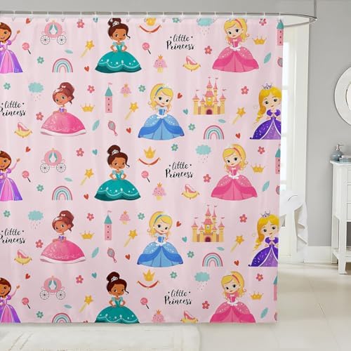 Magical Princess Bath Curtain with 12 Hooks Perfect for Gifting