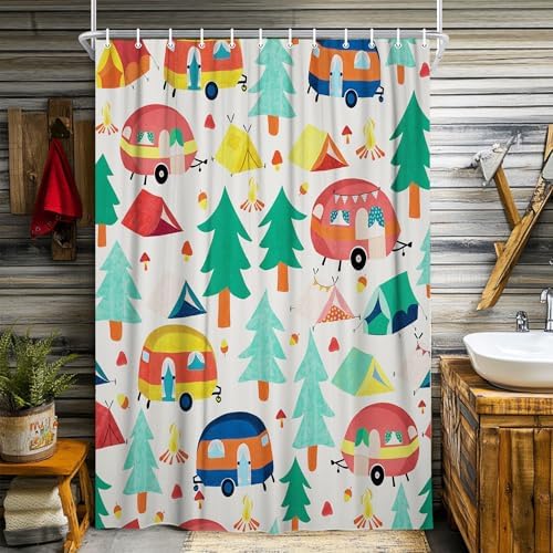 NYMB Camper RV Shower Curtain Set for Kids