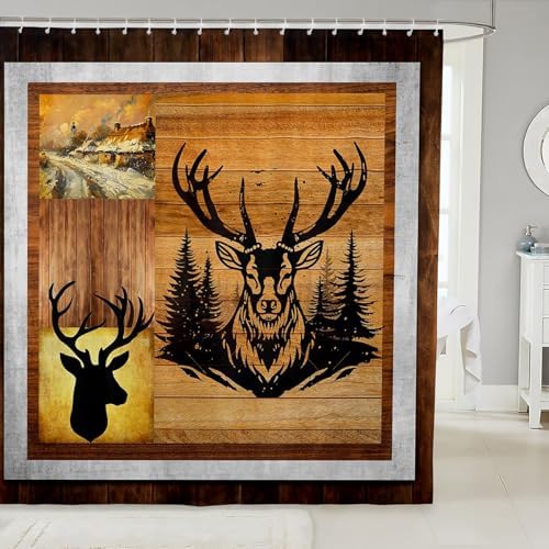 Deer Hunting Bathroom Shower Curtain