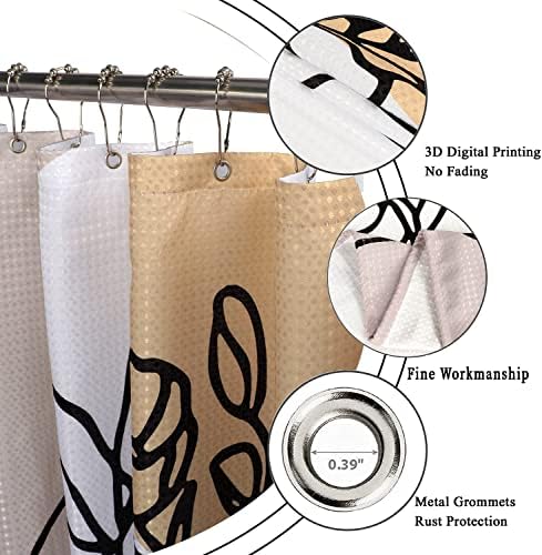 LCIWaffle Bathroom Shower Curtain Abstract Woman Weighted Bottom waterproof Soft 72x72 inch
