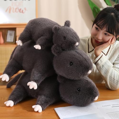 Gray Mouse Plush Pillow for Kids