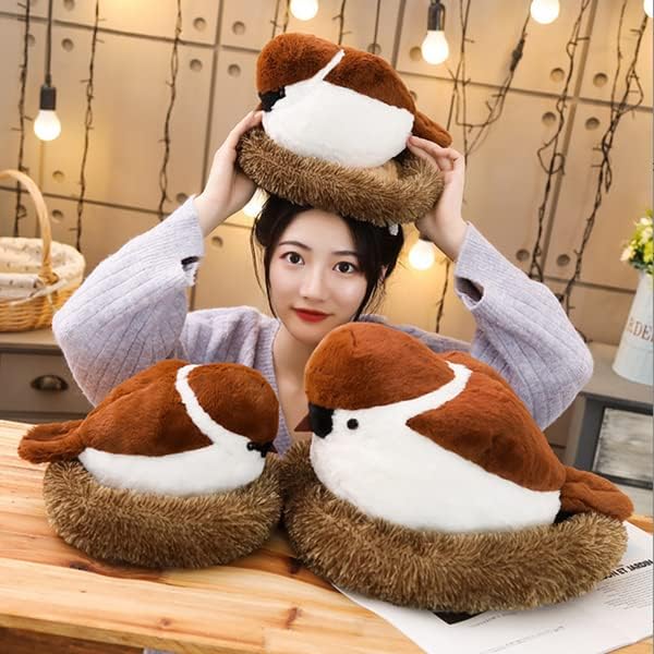 Sparrow Plush Doll with Birds Nest
