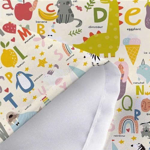 JAWO Kids ABC Learning Shower Curtain Set