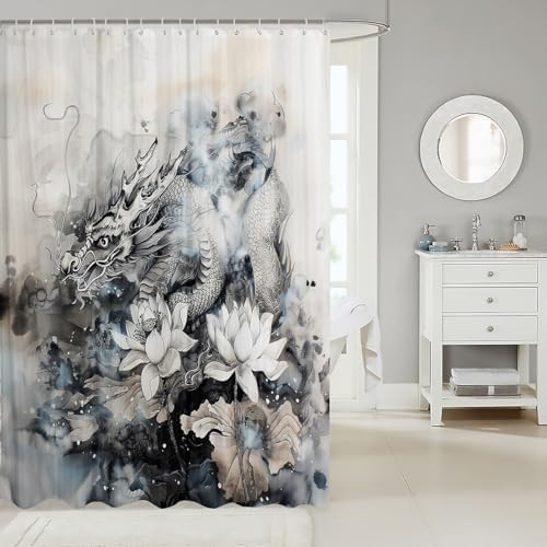 Manfei Kids Retro Tie-Dye Water-Resistant Shower Curtain