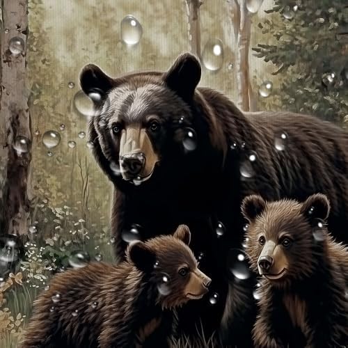 Cabin Bear Shower Curtain Set with Hooks