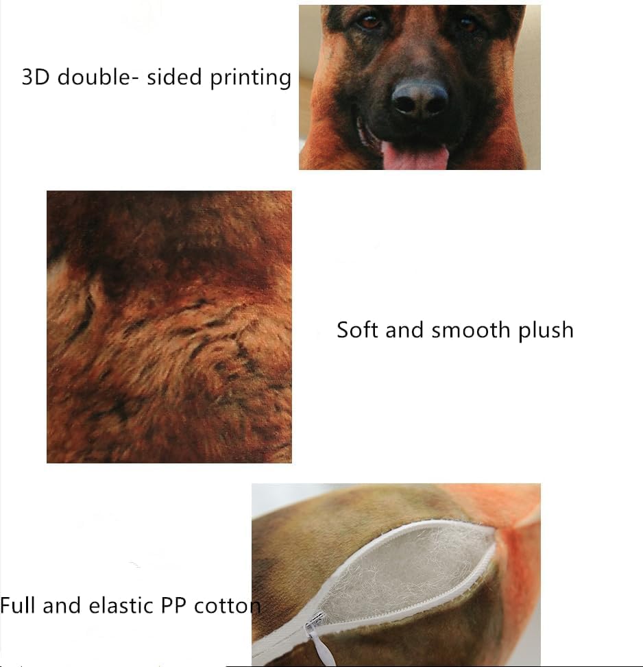 XIAOHONG 3D Dog Throw Pillow
