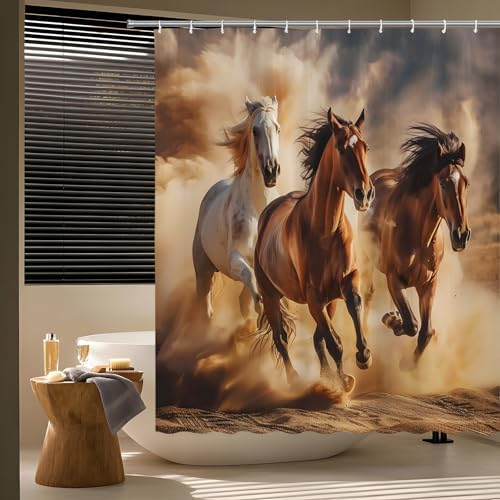 Western Themes Stallion Horse Shower Curtain